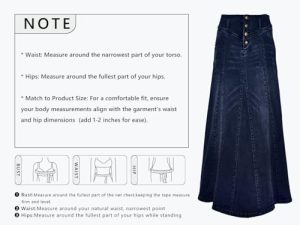 Women's Retro Exposure Button-Fly Packaged Hip A-Line Maxi Long Denim Skirt