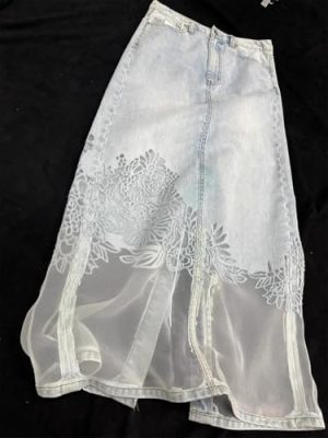 American lace ​​ Denim Skirt for Women in Spring and Summer, Waisted