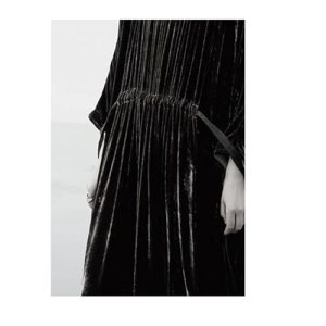 Women's Black Lace Silk Dress - Seven-Sleeve Loose Plus Size Shift
