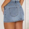 Womens Denim Skirt Casual Mini Jean Skirt Stretch Low Waist Jean Skirt for Women Zip Fly Denim Mini Skirts