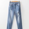 Womens Jeans High Waisted Stretchy Ripped Distressed Tummy Control Straight Ankle Jean for Women Trendy 2025