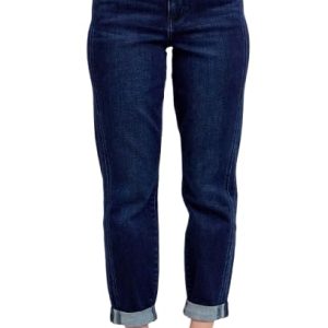 High Waist Boyfriend Jeans for Women | Stretchy Relaxed Fit Denim | Cuffed & Uncuffed Options – 82646