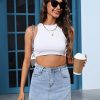 Denim Skorts for Women Skirt Stretchy High Waisted Womens Skirts Asymmetrical Hem Casual Mini Jean Skirt with Shorts
