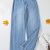 Wide Leg Jeans for Women Trendy 2025 High Waisted Stretchy Baggy Raw Hem Denim Palazzo Pants with Pockets