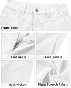 Wide Leg Jeans for Women Trendy Cropped High Waisted Front Yoke Casual Stretchy Denim Trousers Ankle Pants Jeans
