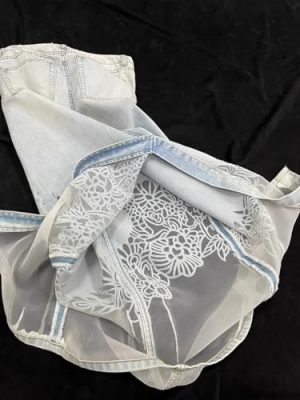 American lace ​​ Denim Skirt for Women in Spring and Summer, Waisted