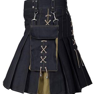 " Kilt for Men, Modern Scottish Utility Jeans Hybrid Kilt