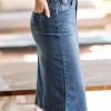 Women's Casual Jean Skirt High Waist Back Slit Stretch Denim Skirts