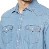 Men's Denim Shirt Long Sleeve - Regular-Fit Denim Shirt