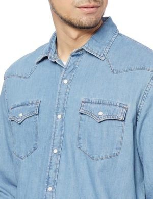 Men's Denim Shirt Long Sleeve - Regular-Fit Denim Shirt