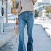 Women's Flare Bell Bottom Jeans High Waisted Wide Leg Bootcut Jeans Stretchy Denim Pants