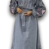 Ukrainian Vyshyvanka Dress | Floral Embroidered Bohemian Summer Dress | Long Linen Boho Dress | Blue Jeans Style (20)