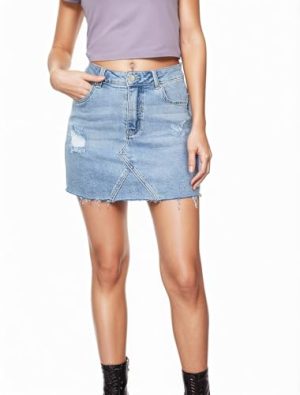 Denim Skirt Women Mini High Waisted Stretchy Summer Jean Skirts