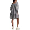 Women's Embroidered Tiered Long Sleeve Mini