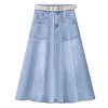 Denim Skirt for Women in Summer Waist Slimming Midlength