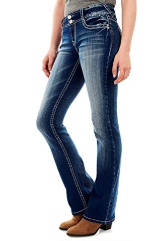 Luscious Curvy Bootcut Jeans for Women Mid-Rise Insta Stretch Denim, Size Inclusive Juniors Jeans, Sizes 0 to 24