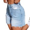 Jean Shorts for Women High Waisted Stretchy Casual Denim Shorts Ripped Frayed Hem Summer Trendy Jorts