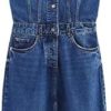 Sleeveless Slim Fit Lapel Mini Denim Dress for Women Vintage Sheath Jean Casual Dresses