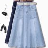 Denim Skirt for Women in Summer Waist Slimming Midlength
