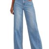 Wide Leg Jeans for Women Trendy 2025 High Waisted Stretchy Baggy Raw Hem Denim Palazzo Pants with Pockets