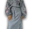 Ukrainian Vyshyvanka Dress | Floral Embroidered Bohemian Summer Dress | Long Linen Boho Dress | Blue Jeans Style (20)