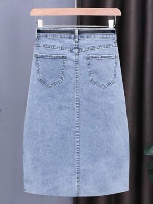 Waisted Denim Skirt Womens Autumn Midlength Temperament