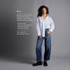 Womens Baggy Barrel Jeans Wide Leg Mid Rise Premium Denim Pants