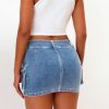 High Stretchy Cargo Skirt for Women, Low Waist Y2k Mini Skirt Cute Denim Skirt with Pockets