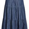 Plus Size Skirt, Denim Tier Skirt