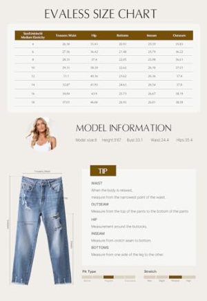 Womens Jeans High Waisted Stretchy Ripped Distressed Tummy Control Straight Ankle Jean for Women Trendy 2025