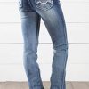 Women's Jeans 90s Mid Rise Bootcut High Stretch Boot Cut Denim Pants Pantalones De Mujer