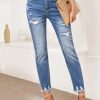 Womens Jeans High Waisted Stretchy Ripped Distressed Tummy Control Straight Ankle Jean for Women Trendy 2025