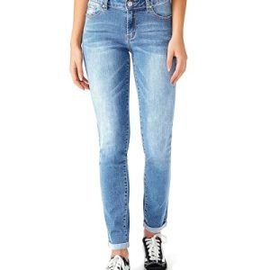 Women's Ripped Boyfriend Jeans Stretch Skinny Jean Trendy Distressed Straight Leg Jeans with Holes