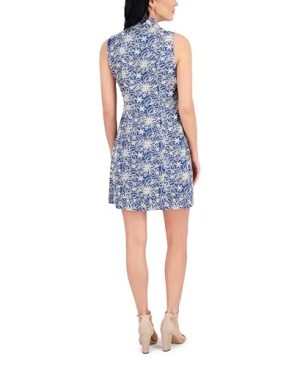 Women's Sleeveless Collared Sheath Mini Dress
