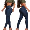 Womens High Waisted Butt Lifting Jeans Button Front Strechy Skinny Leggings Casual Slim Fit Denim Pants