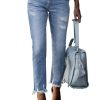 Womens Jeans High Waisted Stretchy Ripped Distressed Tummy Control Straight Ankle Jean for Women Trendy 2025
