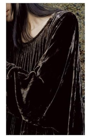 Women's Black Lace Silk Dress - Seven-Sleeve Loose Plus Size Shift