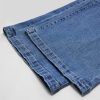Wide Leg Jeans for Women Mid Waist Baggy Stitch Decor Denim Washed Pants Without Belt