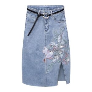 Waisted Denim Skirt Womens Autumn Midlength Temperament