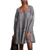 Women's Embroidered Tiered Long Sleeve Mini