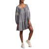 Women's Embroidered Tiered Long Sleeve Mini