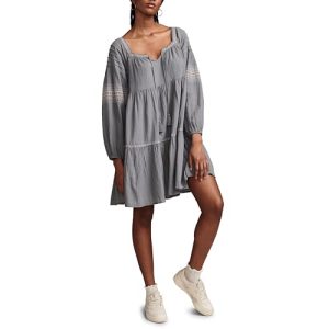 Women's Embroidered Tiered Long Sleeve Mini