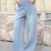 High Stretchy Sweatpant Jeans Women, Elastic Waist Wide Leg Baggy Knit Jeans Straight Leg High Waisted Pull on Jeans