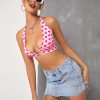 Women's Causal High Waist Raw Hem Pocket Denim Jean Short Skirt