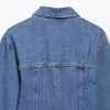 Blue Vintage Women Turn Down Collar Denim Dress Fashionable Single Breasted Long Sleeve Dress