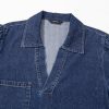 Denim Dress for Women Fashion Fall Casual Babydoll 2025 V Neck 3/4 Puff Sleeve Jean Dresses