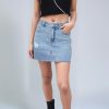 Denim Skirt Women Mini High Waisted Stretchy Summer Jean Skirts