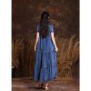 Loose Denim Long Skirt, Retro Embroidered Oversized Dress