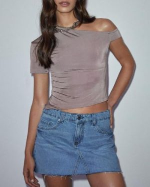 Womens Jean Skirt Stretch Casual 2025 Summer Short Basic Fringed Slim Fit Denim Bodycon Pencil Skirts
