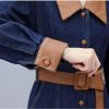 Long Sleeve Denim Shirt Dress for Women Modern Casual Single Breasted Long Dresses